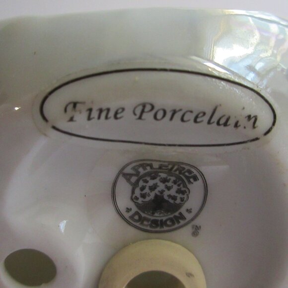 Apple Tree Design Porcelain Angel 3D Nativity Ornament White Gold Trim Christmas - Picture 8 of 12